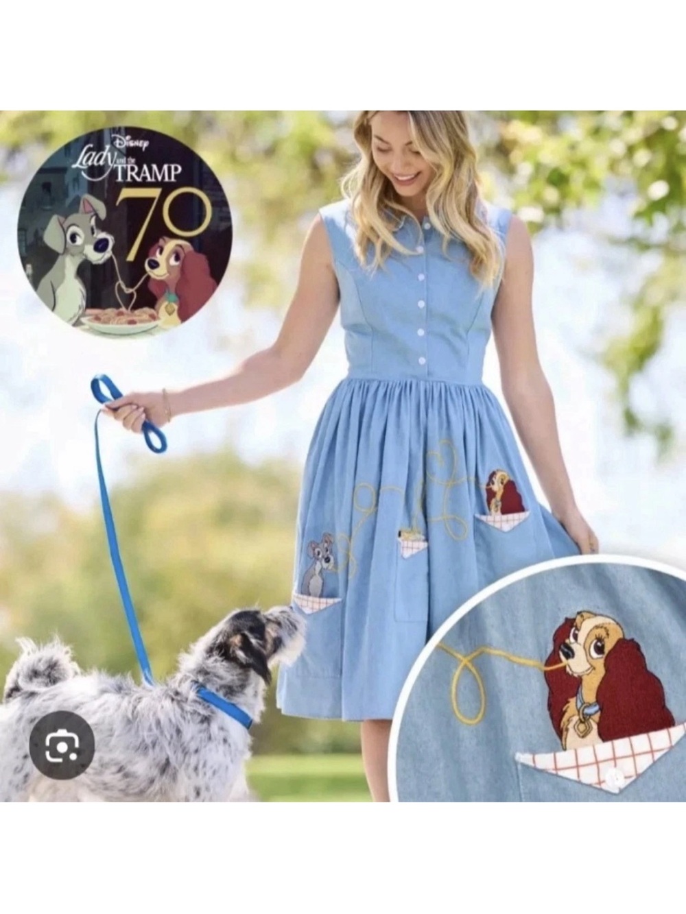 Disney Store Dress Womens XL Lady and the Tramp 70th Anniversary Denim New